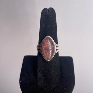 Strawberry Quartz Size 8 Sterling Silver Ring