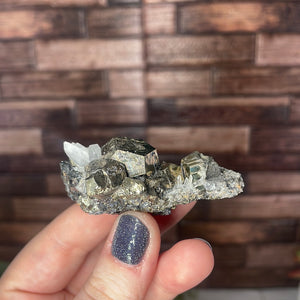 Pyrite With Quartz Cluster