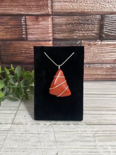 Red Jasper Wire-Wrapped Pendant