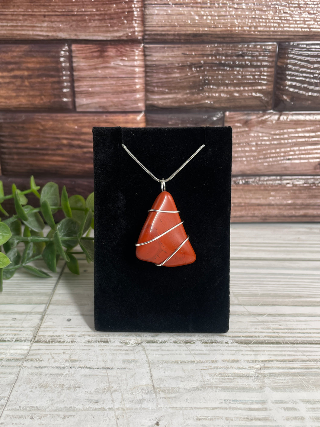 Red Jasper Wire-Wrapped Pendant