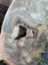 Load image into Gallery viewer, Moss Agate and Pink Amethyst Moon