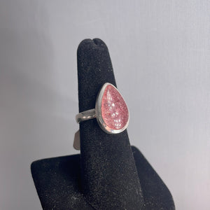 Strawberry Quartz Size 7 Sterling Silver Ring