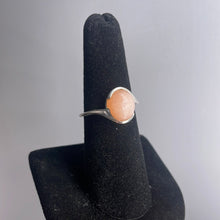 Load image into Gallery viewer, Peach Moonstone Size 7 Sterling Silver Ring