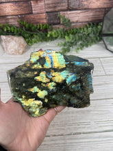 Load image into Gallery viewer, Half Polished Labradorite Freeform Large