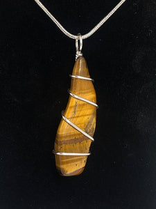 Tiger Eye Wire-Wrapped Pendant