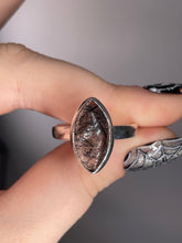 Load image into Gallery viewer, Black Rutile SZ 13 Sterling Silver Ring