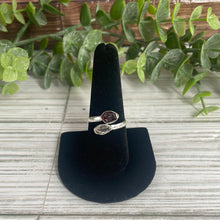Load image into Gallery viewer, Herkimer Diamond &amp; Garnet Size 8 Sterling Silver Ring