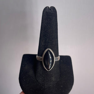 Black Onyx Size 10 Sterling Silver Ring