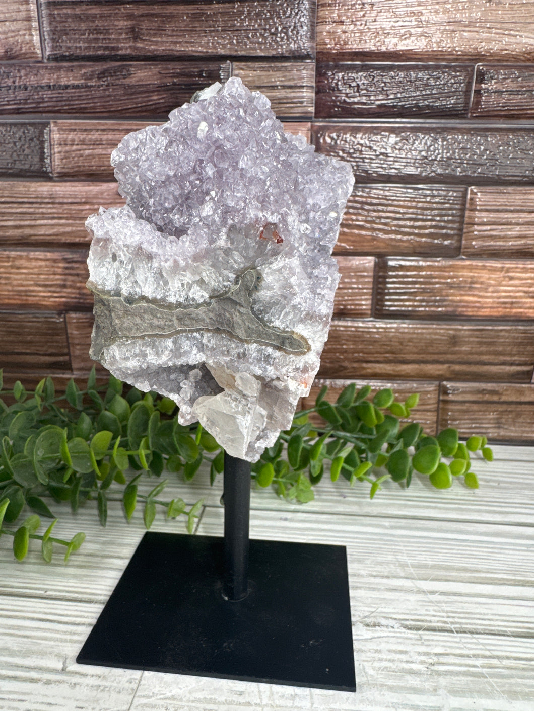 Amethyst and Calcite on Stand
