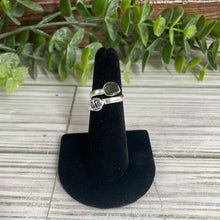 Load image into Gallery viewer, Moldavite &amp; Herkimer Diamond Size 5 Sterling Silver Ring