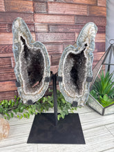 Load image into Gallery viewer, Grey Amethyst Butterfly Wings on Stand