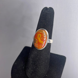 Seam Agate Size 7 Sterling Silver Ring