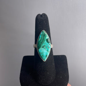 Malachite/Chrysocolla Size 7 Sterling Silver Ring