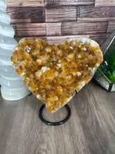 Load image into Gallery viewer, Citrine Heart On Metal Stand