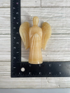 Orange Calcite Angel Carving Large