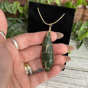 Jade Wire Wrapped Pendant