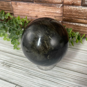 Golden Sheen Obsidian Sphere