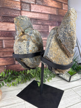 Load image into Gallery viewer, Grey Amethyst Butterfly Wings on Stand