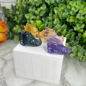 Fluorite Dragon Head Carving