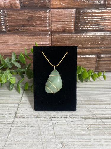 Green Aventurine Wire-Wrapped Pendant