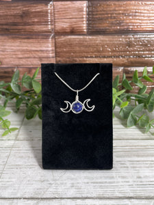 Lapis Lazuli Triple Moon Wire-Wrapped Pendant
