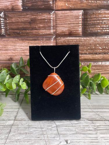 Carnelian Wire-Wrapped Pendant