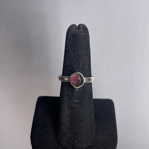 Watermelon Tourmaline Size 7 Sterling Silver Ring