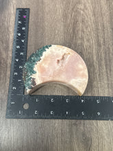 Load image into Gallery viewer, Moss Agate and Pink Amethyst Moon