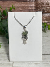 Load image into Gallery viewer, Moldavite, Campo Del Cielo Meteorite &amp; Herkimer Diamond Sterling Silver Pendant