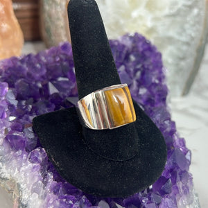 Tiger Eye Sterling Silver Ring Size 11