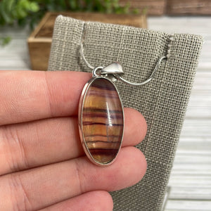 Rainbow Fluorite Sterling Silver Pendant