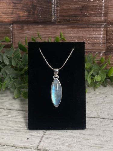 Rainbow Moonstone Sterling Silver Pendant