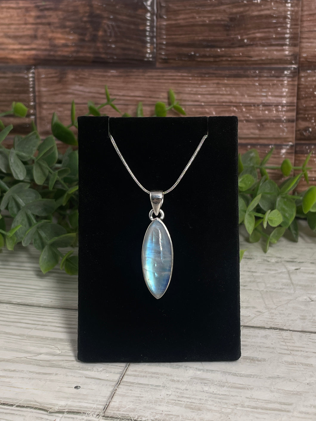 Rainbow Moonstone Sterling Silver Pendant