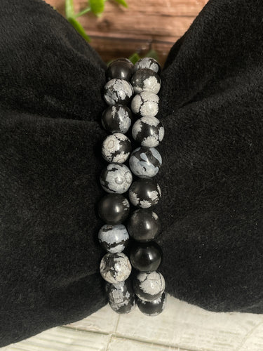 Snowflake Obsidian Crystal Bracelet
