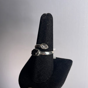 Herkimer Diamond & Shungite Size 8 Sterling Silver Ring