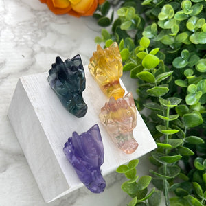 Fluorite Dragon Head Carving