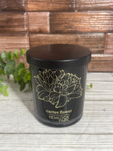 Load image into Gallery viewer, Cactus Flower Black &amp; Gold Candle