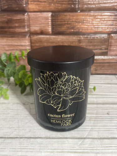 Cactus Flower Black & Gold Candle