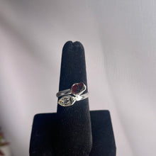 Load image into Gallery viewer, Garnet &amp; Herkimer Diamond Size 7 Sterling Silver Ring