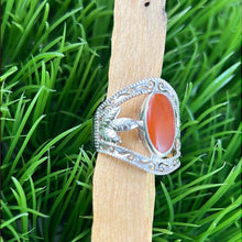 Load image into Gallery viewer, Carnelian Sterling Silver Ring Size 10