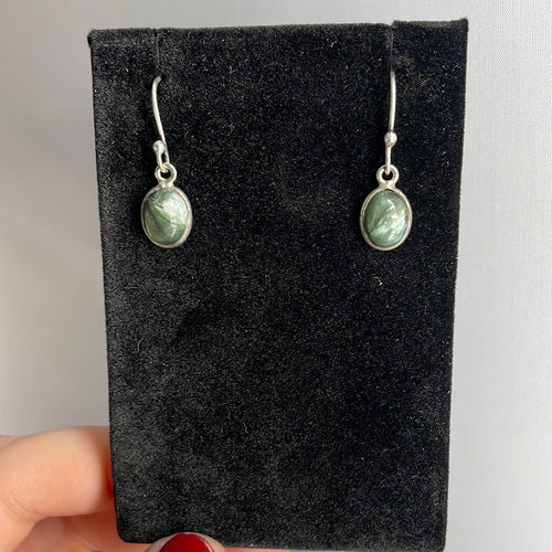 Seraphinite Sterling Silver Earrings
