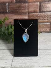 Load image into Gallery viewer, Rainbow Moonstone Sterling Silver Pendant