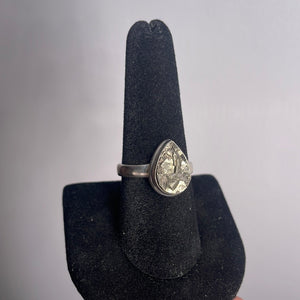 Pyrite Size 9 Sterling Silver Ring