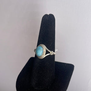 Larimar Size 8 Sterling Silver Ring