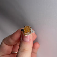 Load image into Gallery viewer, Cognac Quartz Size 7 Sterling Silver Ring