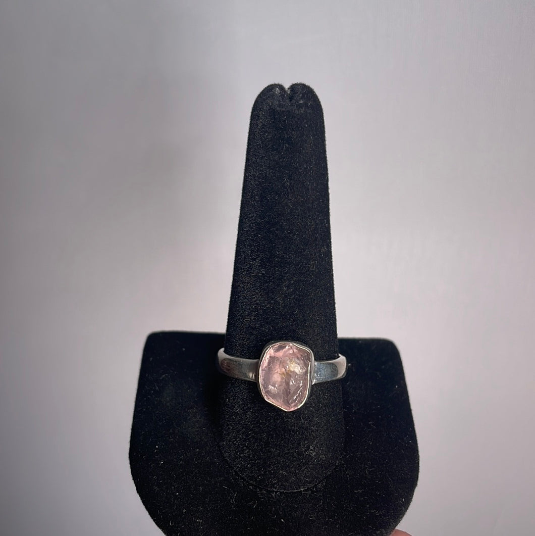 Rose Quartz Size 11 Sterling Silver Ring
