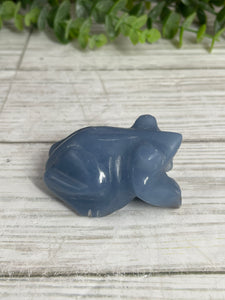 Angelite Frog Carving