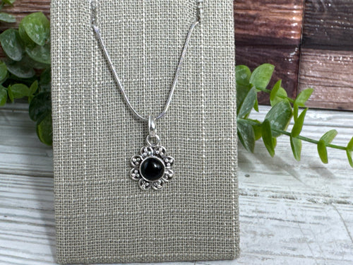 Black Onyx Sterling Silver Pendant