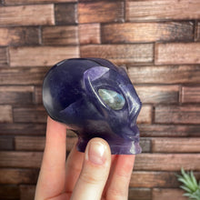 Load image into Gallery viewer, Fluorite Alien Head With Labradorite Eyes