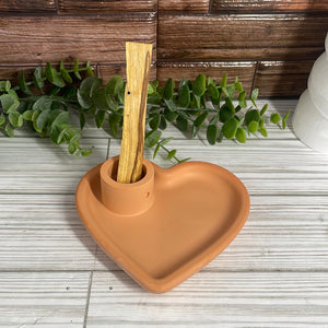 Terracotta Heart Palo Santo Holder